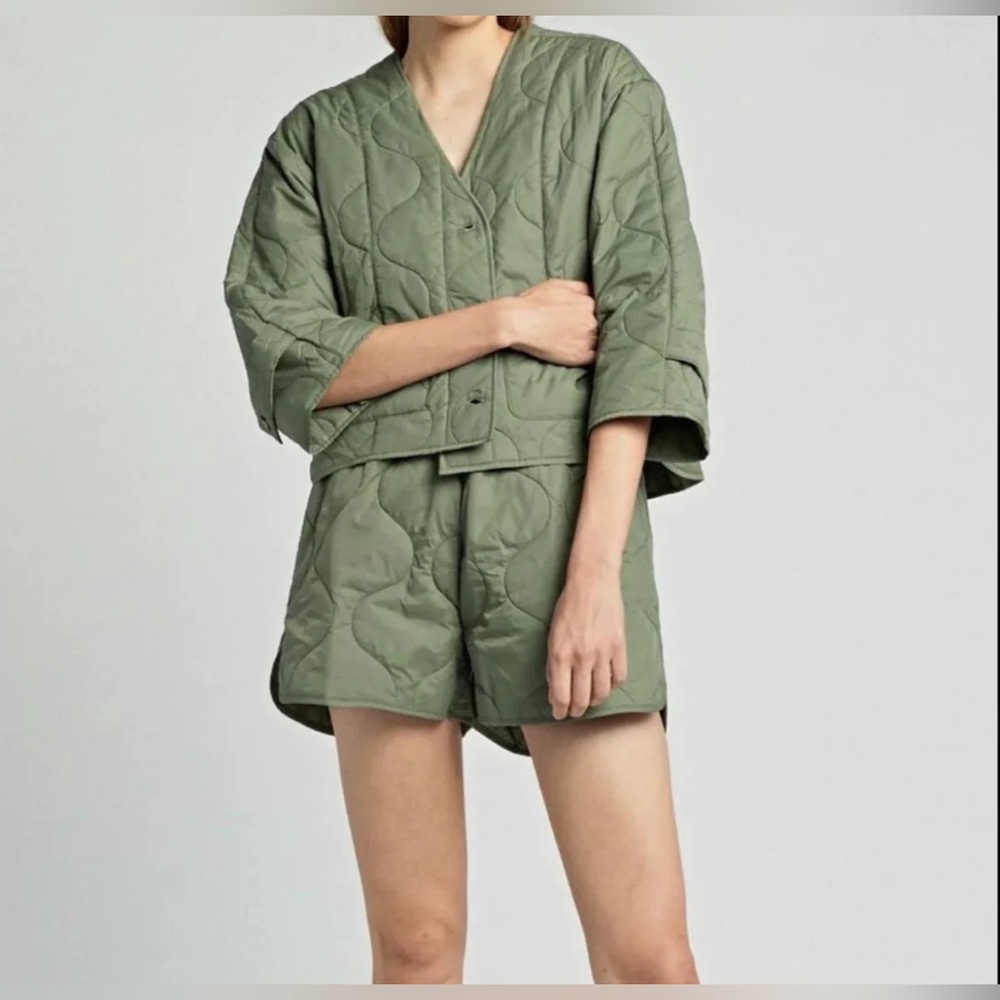 Y2K Ragdoll LA Cropped Liner Jacket & Quilted Shorts Set XS NWT